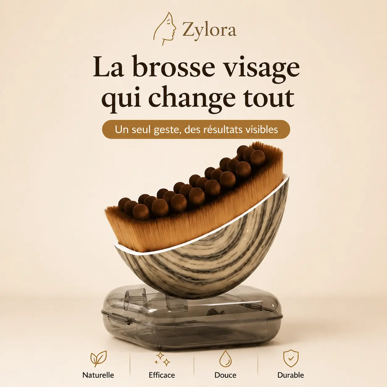 Brosse de Drainage Lymphatique Visage – Zylora