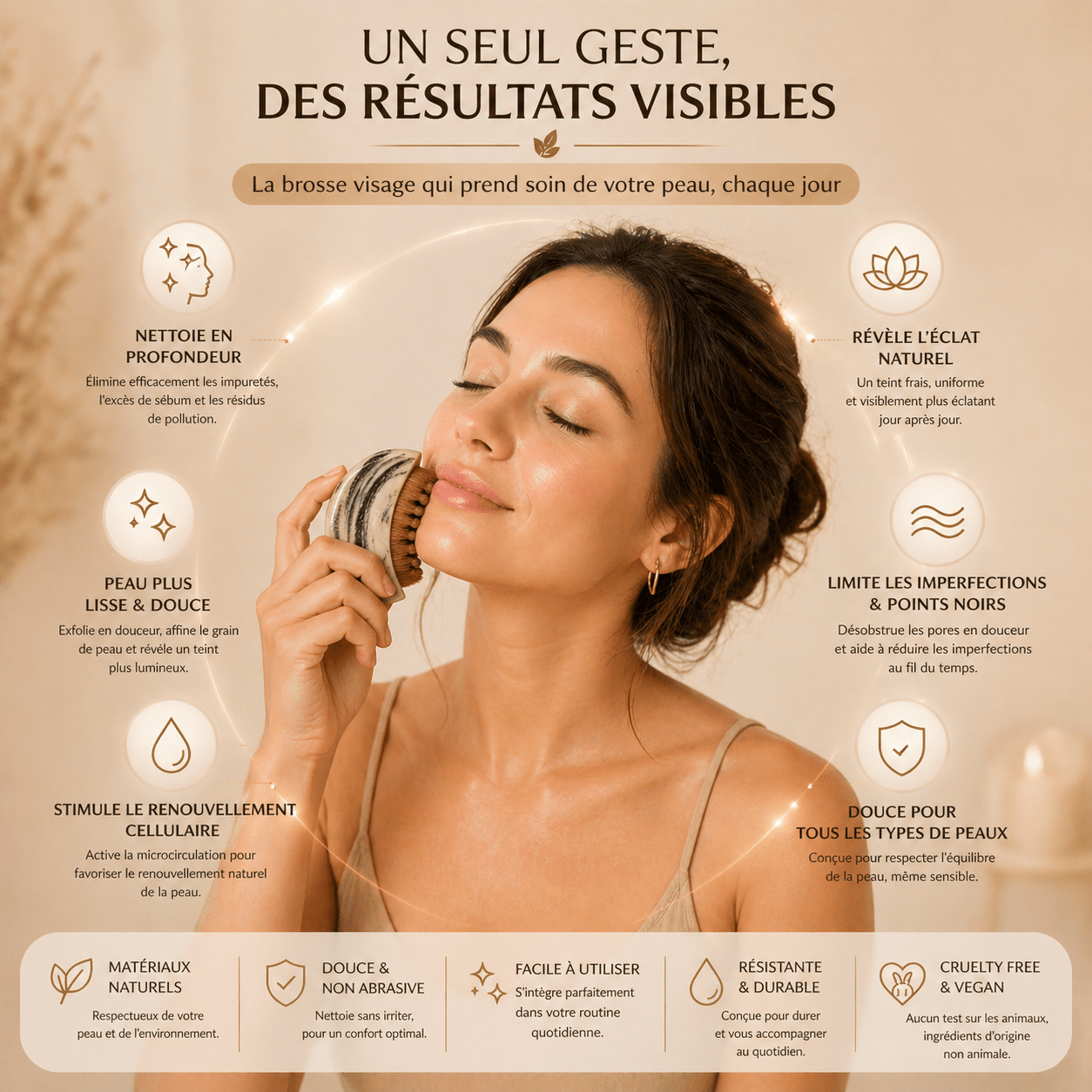 Brosse de Drainage Lymphatique Visage – Zylora - Zylora