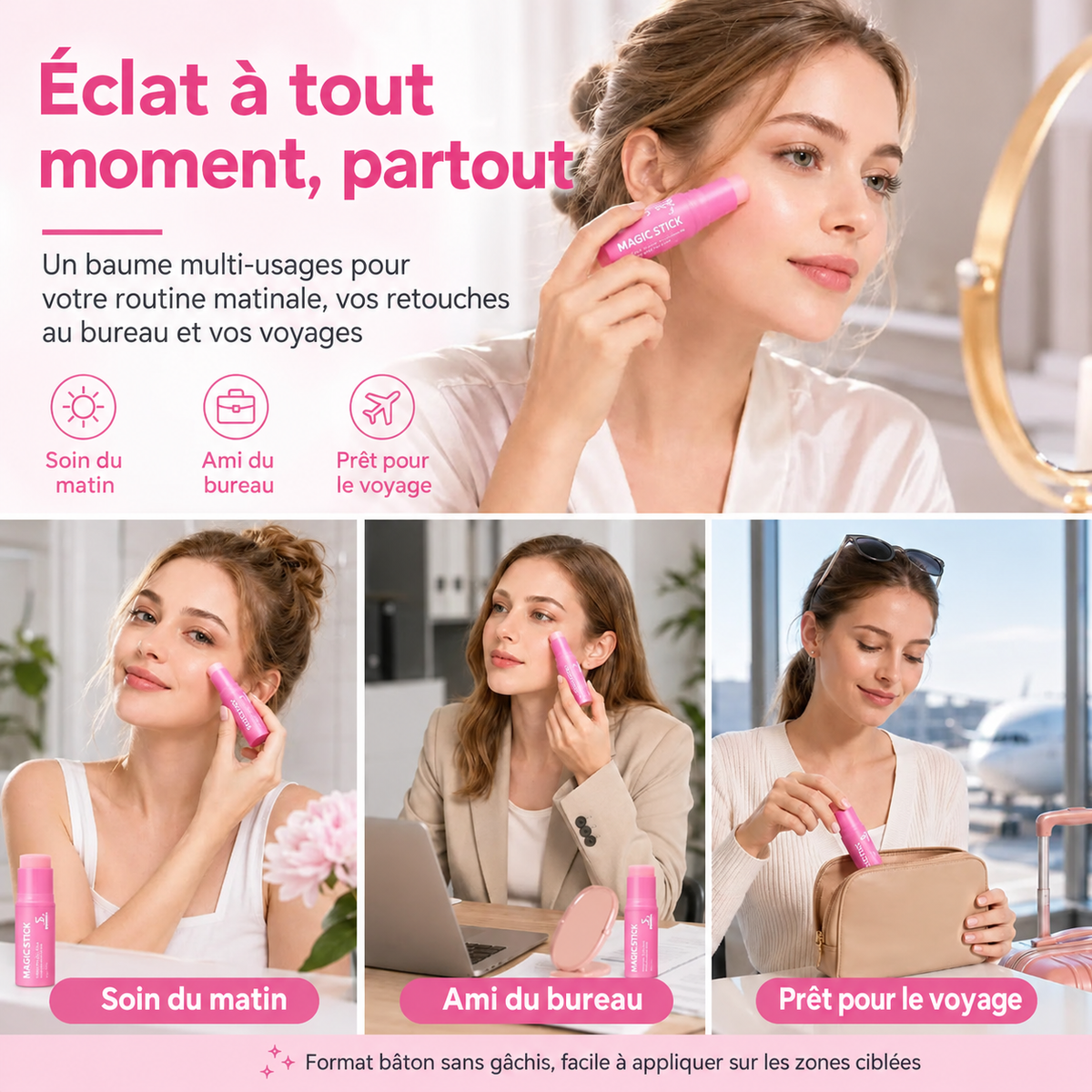 Stick Baume Sculptant Collagène Rose PDRN